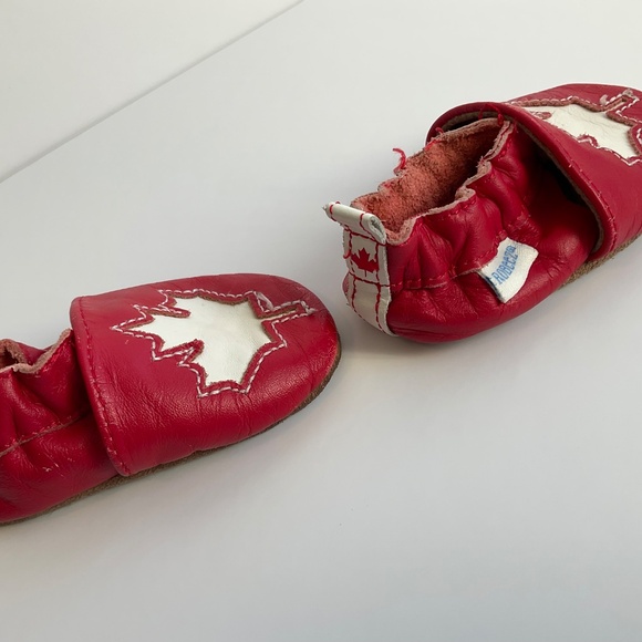 Robeez Canadian Maple Leaf Leather Baby Shoes Size 0-6 Months - Picture 9 of 13